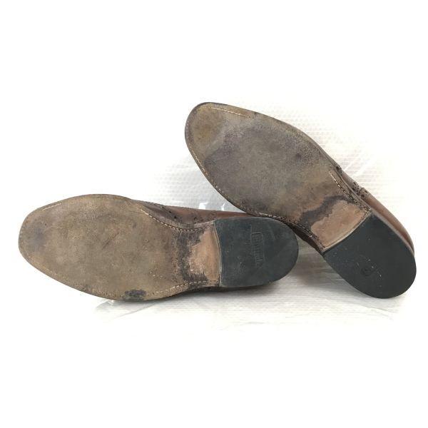 80s-90s Vintage Church's Old Church Leather Full Brogue Wingtip Oxford 8F / 26.5cm / Brown Dress Shoes