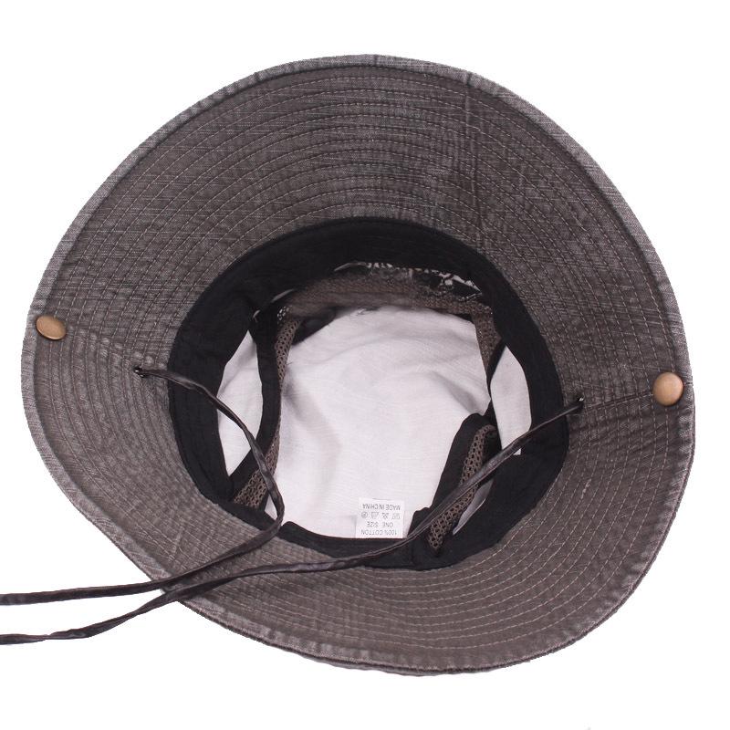 Men's Large Brim Summer UV Protection Bucket Hat for Outdoor and Fishing