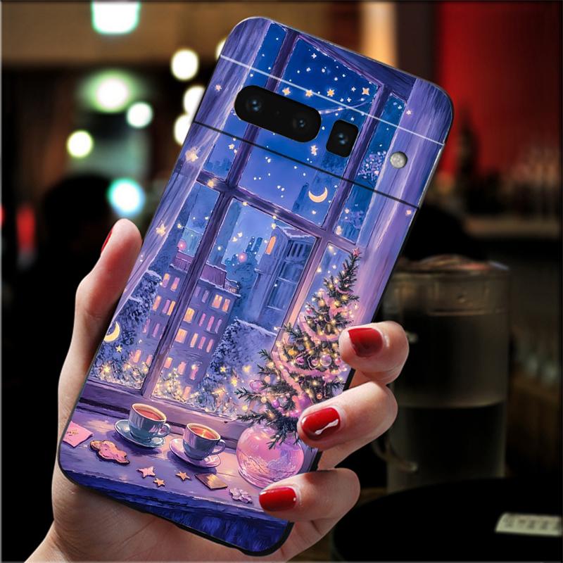 

Phone Case For Google Pixel 9 Pro XL 9A 8 7 6 Pro Pixel 8A 7A 6A Pixel 8 7 6 5 4 3 Christmas Tree Light Snow Google Pixel 7a
