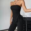 2025 Women's Sexy Strapless Top & Long Pants Two-Piece Street Fashion Set for Spring/Summer