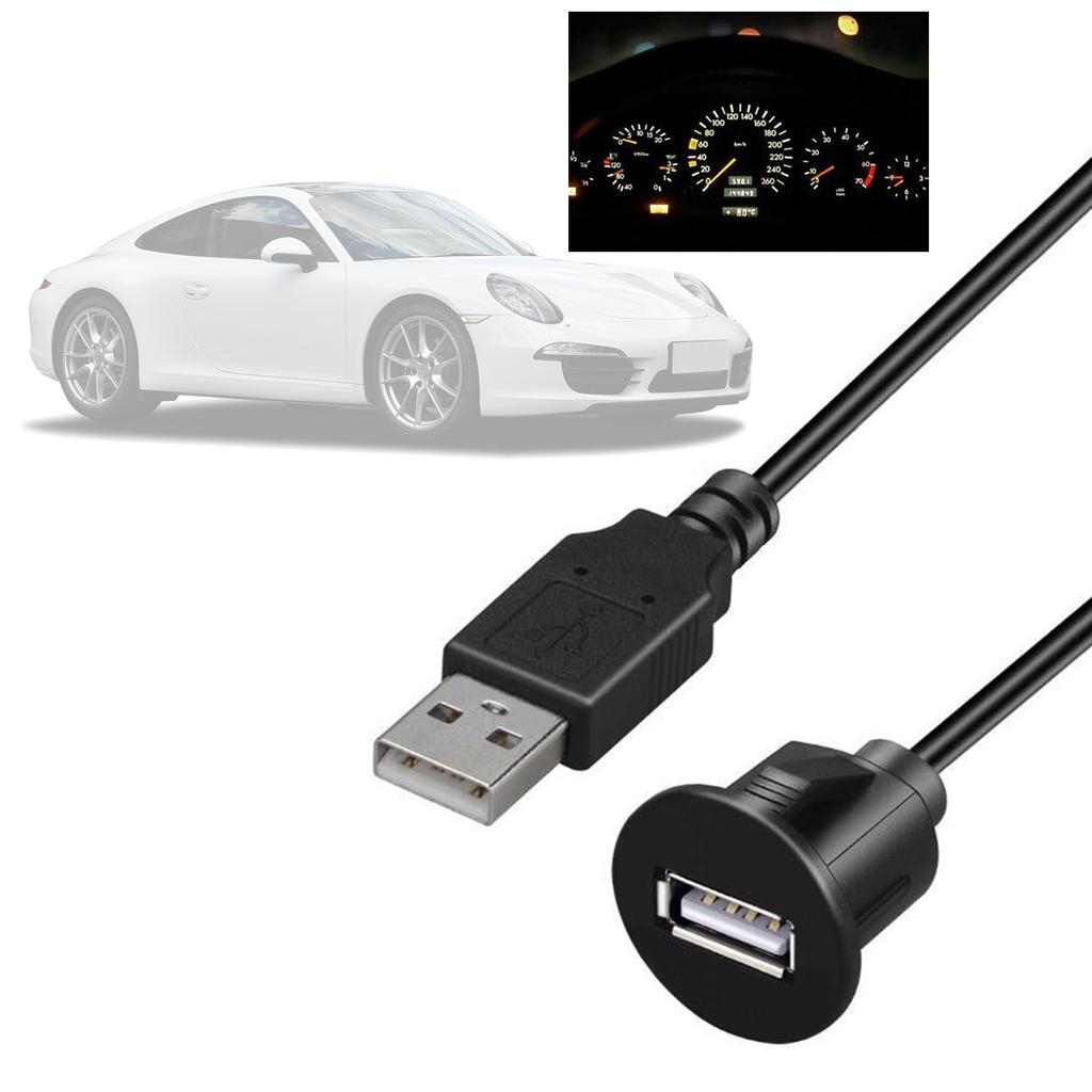 1 for M Car SUV Dashboard Installation Usb 2.0 Male To Female Socket Panel Extension Cable Single Port Audio Line Waterp
