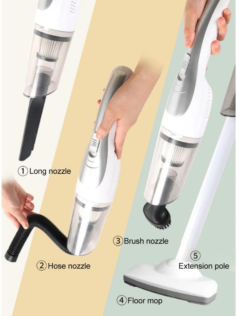 12000PA Floor Mop Section Vacuum Cleaner Household Small Handheld Large Suction Power Dusting Machine, Car Vacuum Cleaner