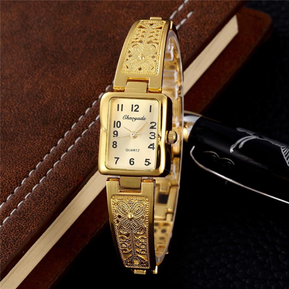 Orologi da Donna Top Orologi da Polso da Donna Bracciale in Acciaio Inossidabile Dorato Orologio Femminile Elegante Donne