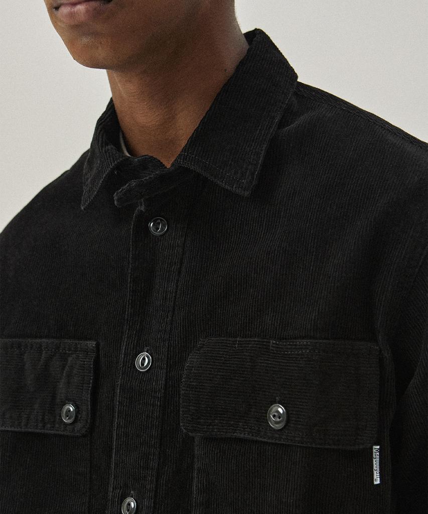 MAGOODGAN Labor 2113 Corduroy Utility Loose Fit Black Shirt