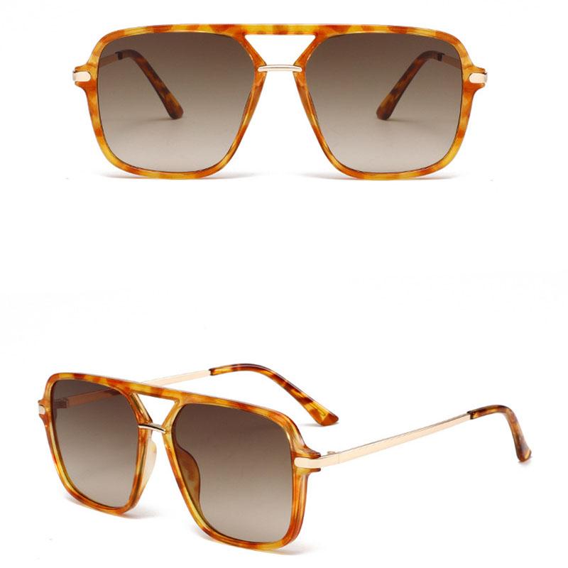 Brand Designer Square Sunglasses Women For Men Vintage Sun Glasses Punk Popular Big Frame Luxury Double Bridge Eyeglasses Uv400