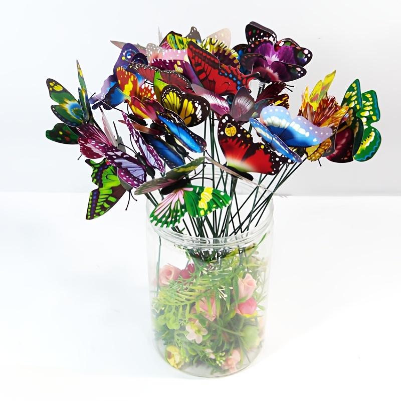 50pcs Butterfly Decorative Garden Stakes Colorful Simulation Butterflys Outdoor Plant Flowers Pot Decoration Yard Garden Decor