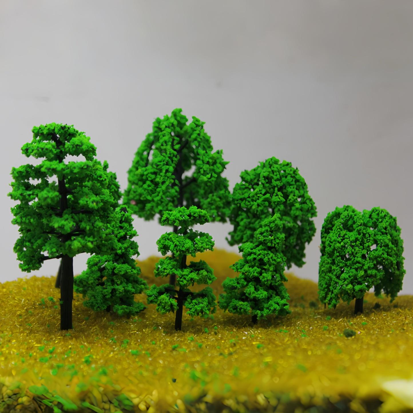 

5-10Cm Miniature Pine Trees Model Green Scenery For Railway Sand Table Layout Diy Construction Landscape For Kids