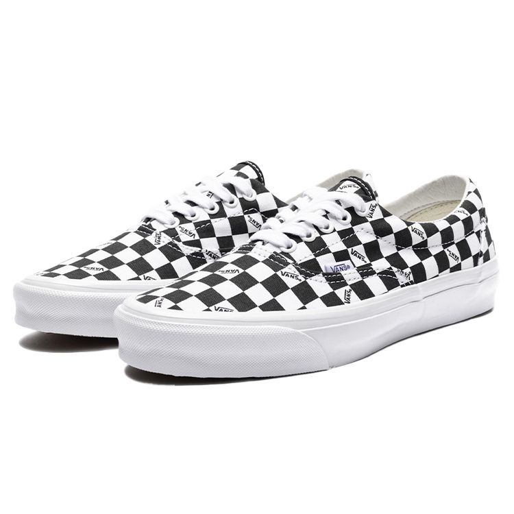 Vans OG Era LX Checkerboard Logo - Black Unisex Sneakers White VN0A3CXN9TB