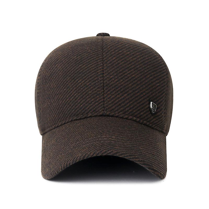 Men's Earflap Baseball Cap - Stylish, Warm, Outdoor Hat for Middle-aged and Elderly Cyclists - Fleece-lined, Thick Cotton