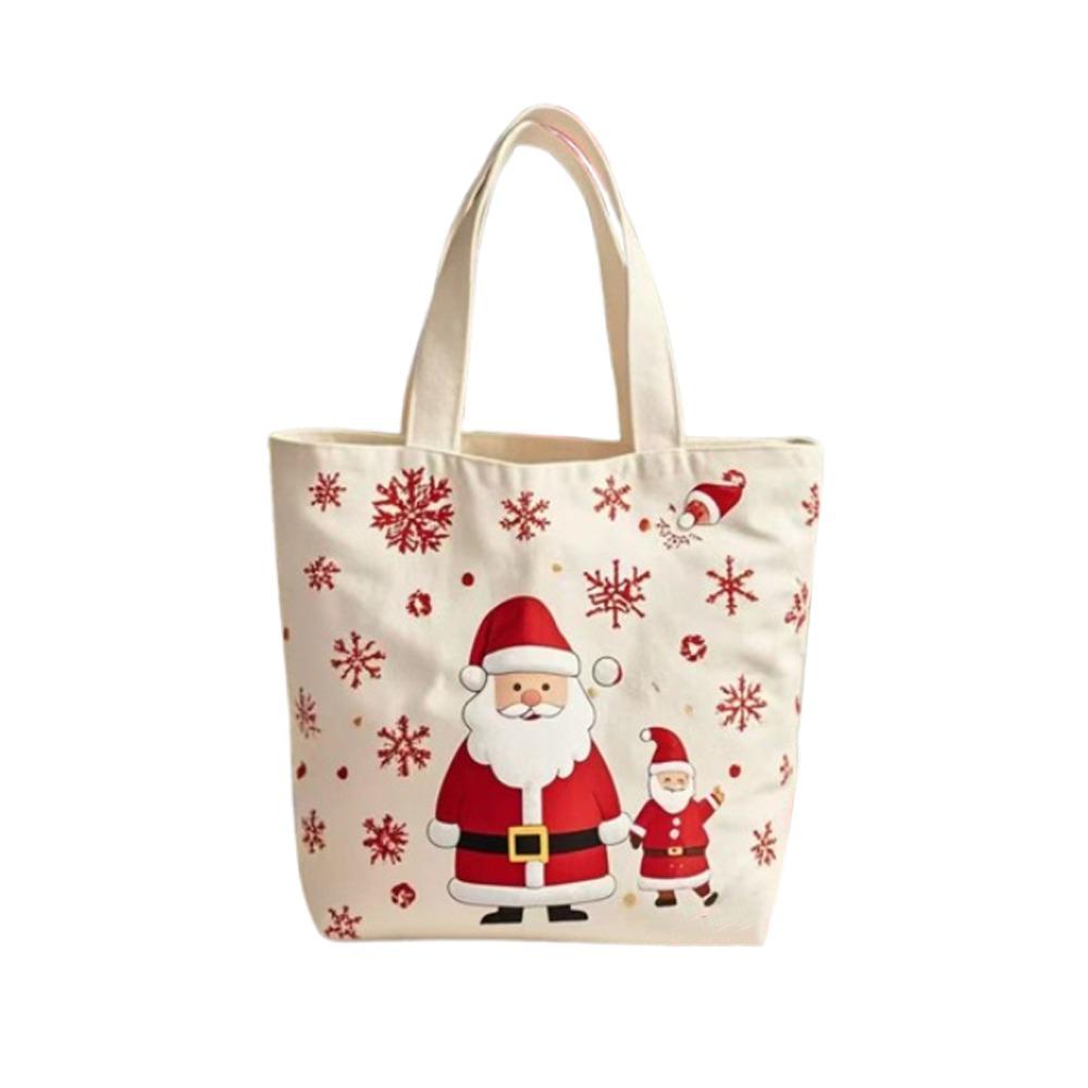 Large Capacity Christmas Canvas Gift Bag Cartoon Merry Christmas Decor  Party Favors