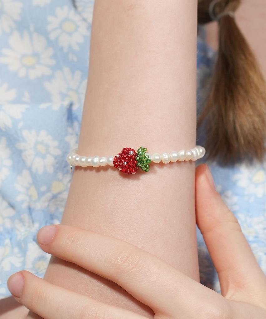 Bonbeau Juicy Fresh Water Pearl Bracelet Colored Beads Fruit Pendant Freshwater Pearl Bracelet