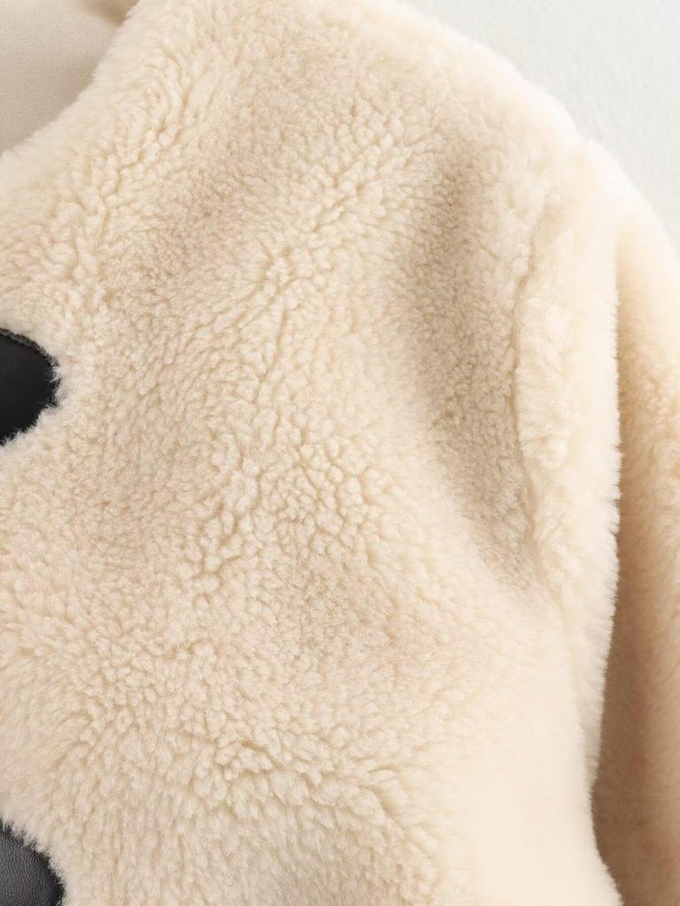 2024 Women's Two-Tone Spring Buckle Fleece Jacket