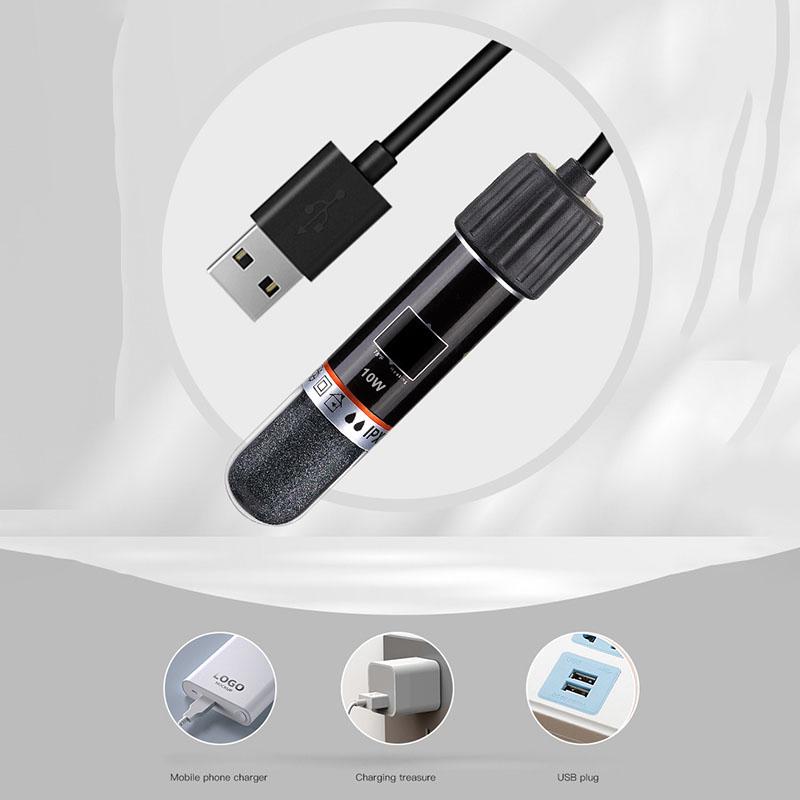 USB Mini Aquarium Heating Rod 5V 10W for Small Fish Tank 26°C Constant Temperature Aquarium Heater Submersible Thermostat Heater
