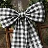 Gift Wrapping Decorative Bows Christmas Wreath Ribbon Bow Tie, Hanging Ornament, Farmhouse Garland Wall Ornaments Bowknot for Holiday Home Garden