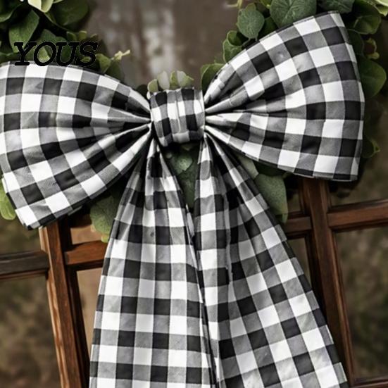 Gift Wrapping Decorative Bows Christmas Wreath Ribbon Bow Tie, Hanging Ornament, Farmhouse Garland Wall Ornaments Bowknot for Holiday Home Garden