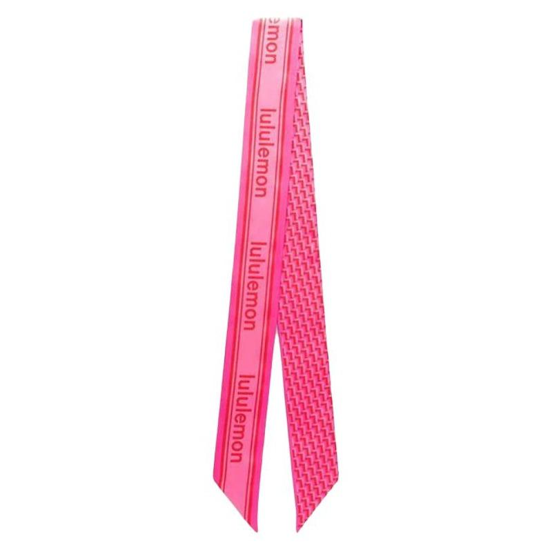 lululemon Narrow Design Silk Scarf Women's Multicolor Deep Pink/Paradise Pink/Lulu Red F