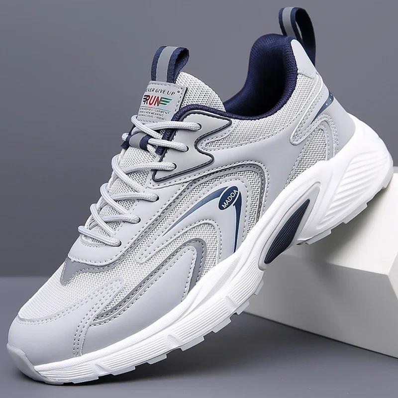 New Men Running Shoes Breathable Air Cushion Sneakers Men Outdoor Lace Up Walking Shoes Non-slip Men Sport Shoes Tenis Masculino