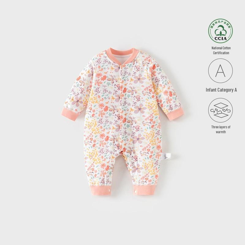 Newborn Baby Thin Cotton Cartoon Long Sleeve Jumpsuit (2-Pack)