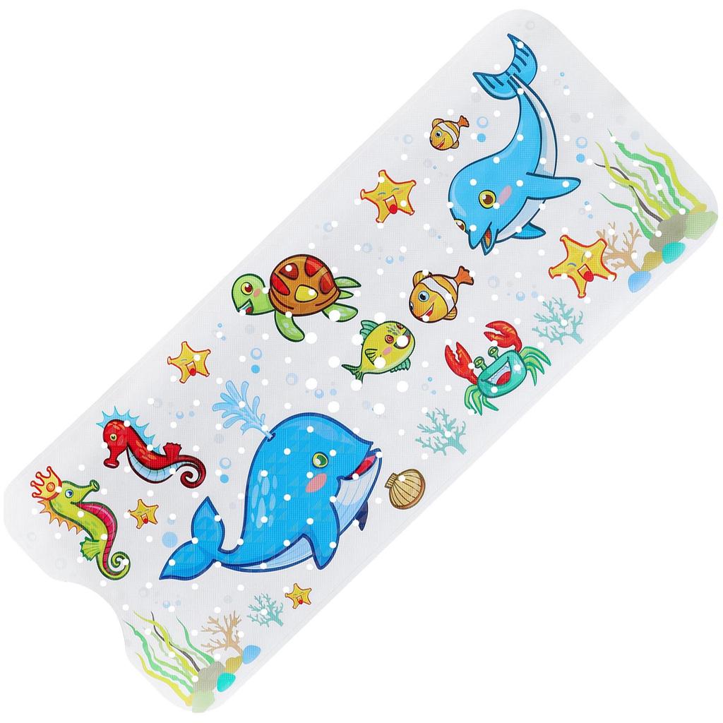 Tappetino antiscivolo in PVC per vasca da bagno - Sott'acqua, Cartoon Esteso, Tappetino da Pavimento per Bambini, 100x40cm