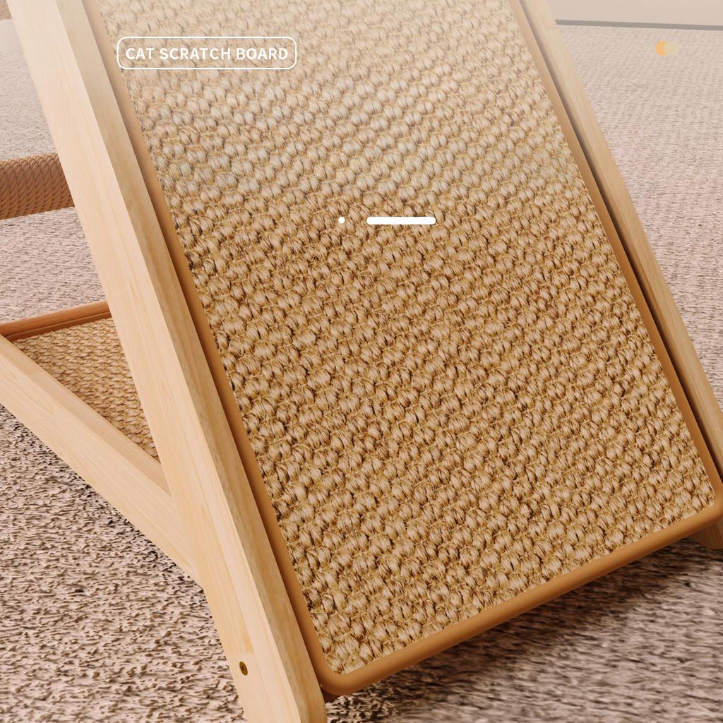 Zintegrowane legowisko dla kota, odporne na zużycie i wolne od wiórów, solidne drewniane legowisko dla kota, zajmuje powierzchnię małego miecza, konopna podkładka pod drapak dla kota