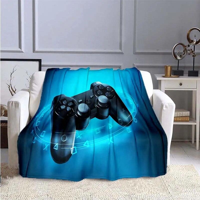 Game Controller Flannel Blanket for Couch Sofa Chair Room Decor Soft Warm Blanket Blankets for Beds Grinch Blanket
