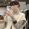 Suéter de punto para mujer de otoño con cuello alto, alta calidad, casual, moderno, sin mangas, con cremallera, camiseta interior, prendas básicas de punto