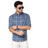 Dennis Lingo Men's Checkered D-Blue Slim Fit Cotton Casual Shirt (AZ751_D-Blue_L)