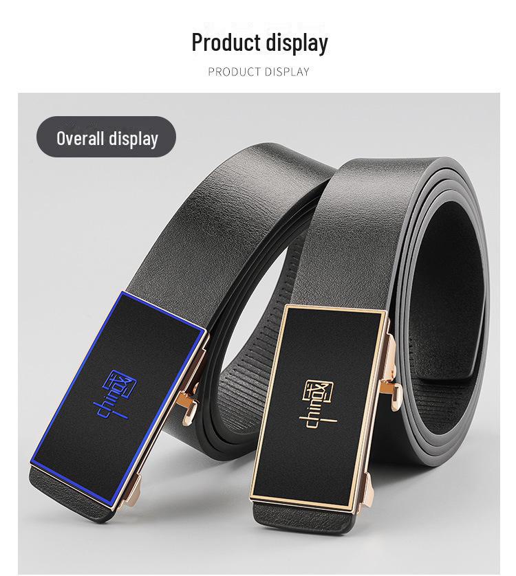 Cloris Kelsey Men's Toothless Automatic Buckle Casual Belt