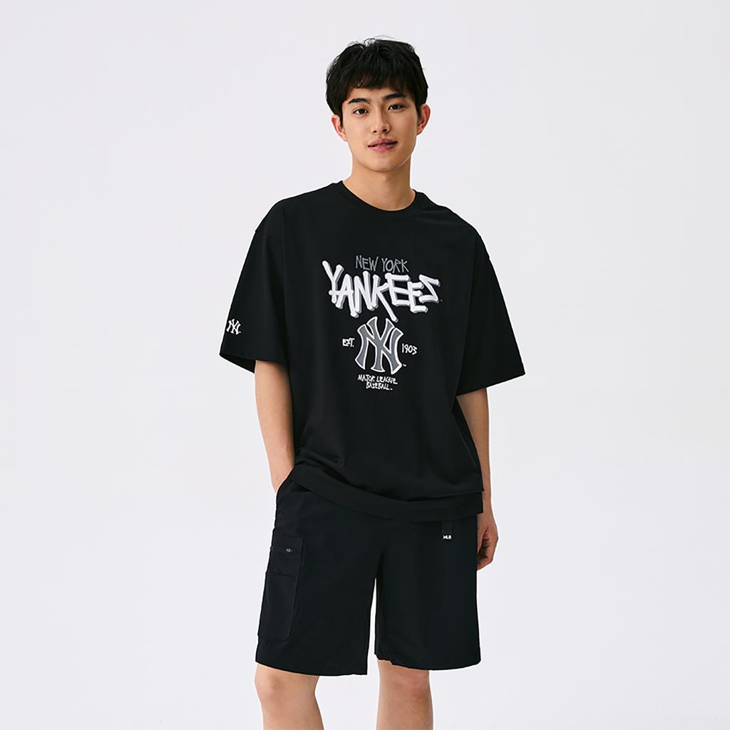 New MLB New York Yankees Basic Collection SS25 T Shirt Unisex Black 3ATSB0553-50BKS