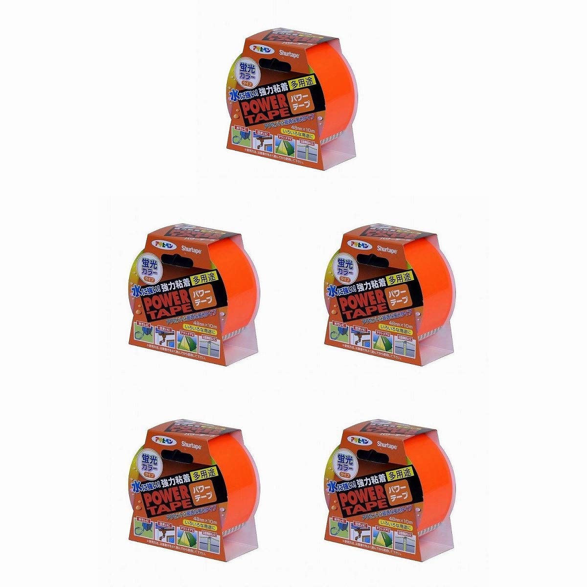 

Asahipen Power Флуоресцентный 48мм x 10м (Оптовая закупка) Лента, Оранжевая, (5 упаковок) оранжевый