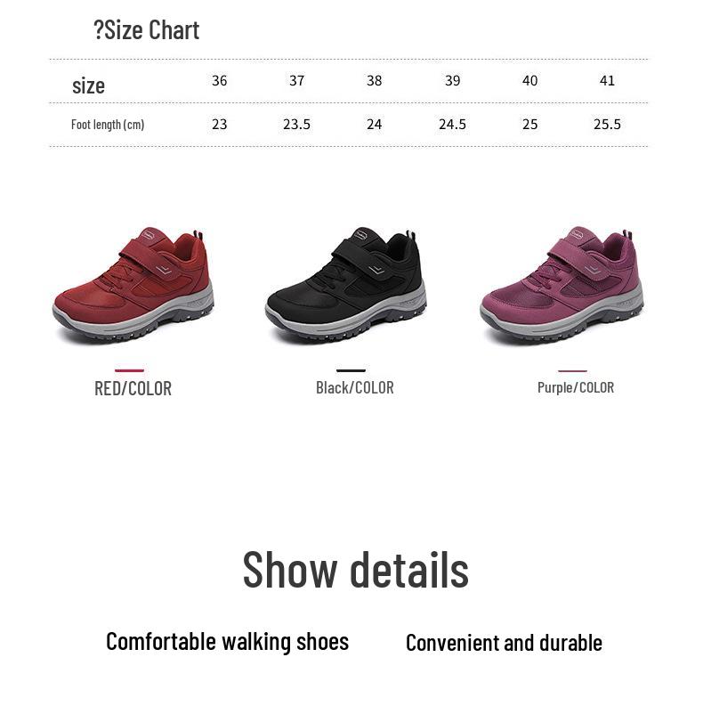 2025 Autumn Velcro Walking Shoes for Middle-aged & Elderly Women - Comfortable Sports Style