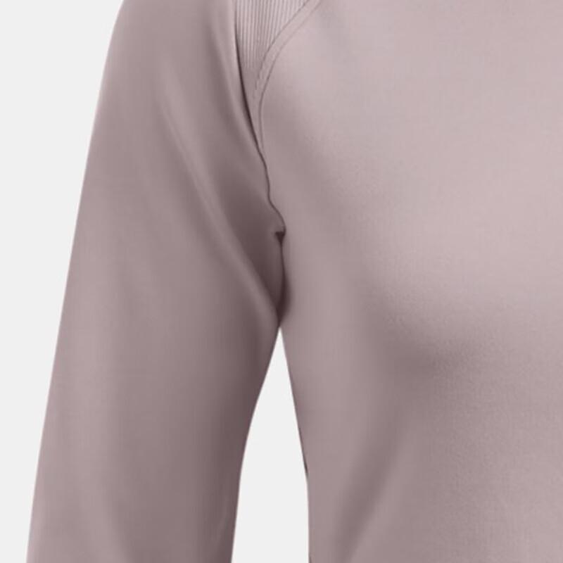 Under Armour Solid Color Stand Collar Zipper Design Raglan Long Sleeve Jacket Women Jacket Light-Pink 1379157-015