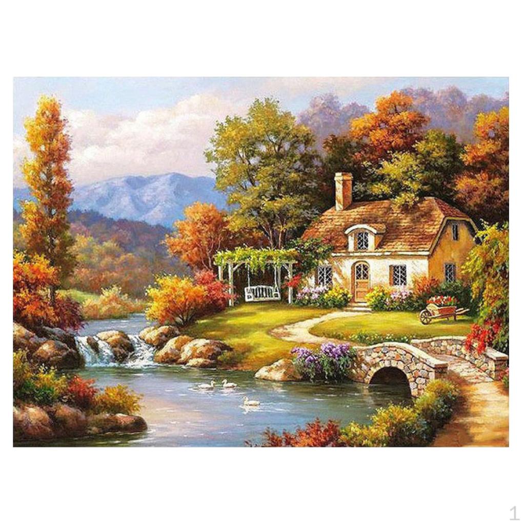 

By Number Kit Canvas 6inch Unframed Abstract Picture Forest Cottage