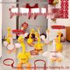 Inflatable Duck Ring Toss Game: Wobbling Duck Toy with Shaking Head, Toss Me Duck and Big Goose for Fun Street Play.