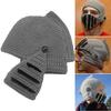 Men Knight Knit Beard Hats Handmade Woolen Yarn Knitwear Windproof Headgear