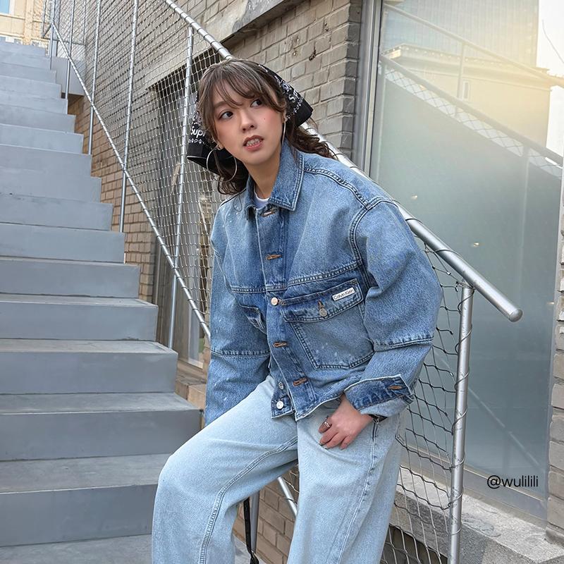 Calvin Klein Vintage Fashion Versatile Comfortable Denim Jacket Women jackets 47C730G
