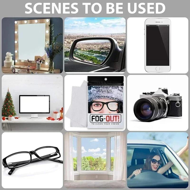 1-120PCS Reusable Anti-Fog Glasses Wipes Suede Pre-moistened Antifog Lens Cloth Defogger Eyeglass Wipe Glasses Prevent Fogging