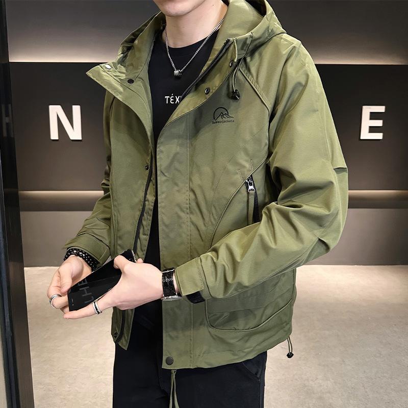 

Новая тонкая ветровка весна-осень, мужская короткая в корейском стиле, модная красивая повседневная куртка, куртка для мужчин 5XL