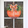 Elegant Fall Pumpkins Bowknot Wood Hanging Ornament Sign Fashion Accessory for Festival Home and Yard Decoration