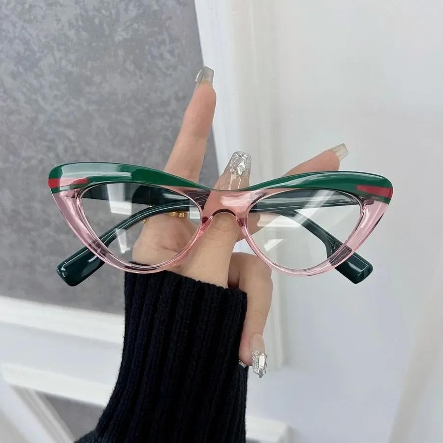 Fashion Trendy Cat Eye Eyeglasses Frames Women Men Transparent Clear Brand Designer Optical Colorful Frame Oculos