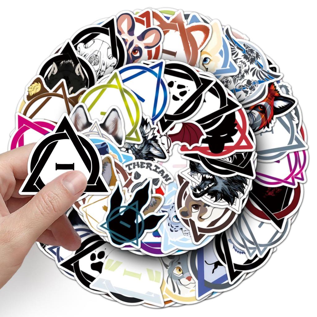 50 Therian Graffiti Stickers for Creative Decoration: Guitar, Notebook, Luggage