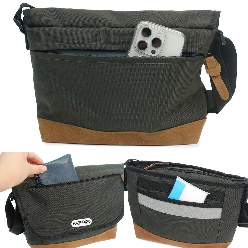 Outdoor Products Neo Classic Mini Flap Nylon Shoulder Mini Messenger Cordura and Suede Synthetic Charcoal Gray Bag, Bag, Leather, 22469089,