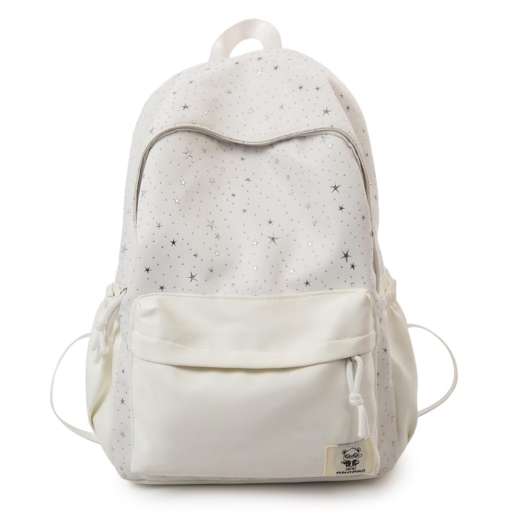 Schultasche Japanischer einfacher Stil Sternenaufdruck Mittelschüler Oberstufenschüler College-Student Leichter Rucksack mit großem Fassungsvermögen
