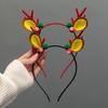 Christmas Red Pompom Antler Headbands (3-Pack)