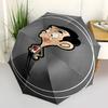 Ombrello da Viaggio a Tema Mr. Bean - 8 Stecche, Apertura e Chiusura Automatica, Design Pieghevole Portatile, Ombrello Compatto ed Elegante Adatto per Esterni
