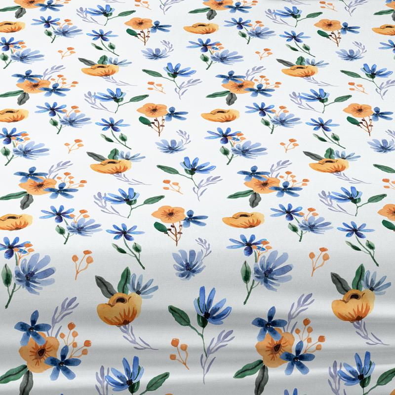 Simple 1 Modern Plant Flower Printed Matte Fitted Sheet, Bedroom Printed Bed Cover, Bedding Excluding Pillowcases