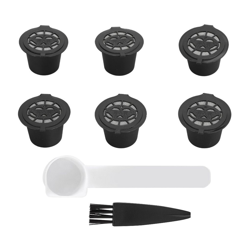 6pcs set Food Grade Material Refillable Coffee Capsules Coffee Pods Set Coffee Brewing