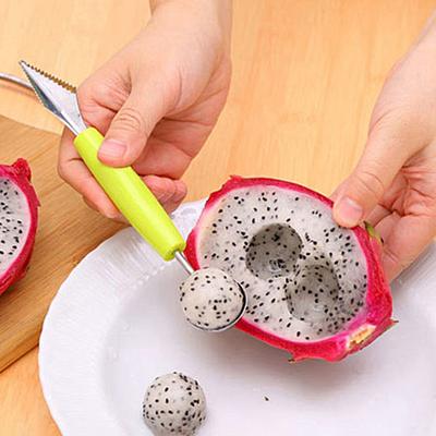 Yousheng Double-end Ball Scoop Labor-saving Anti-deformed Sawtooth Design Melon Ball Spoon Household Supplies