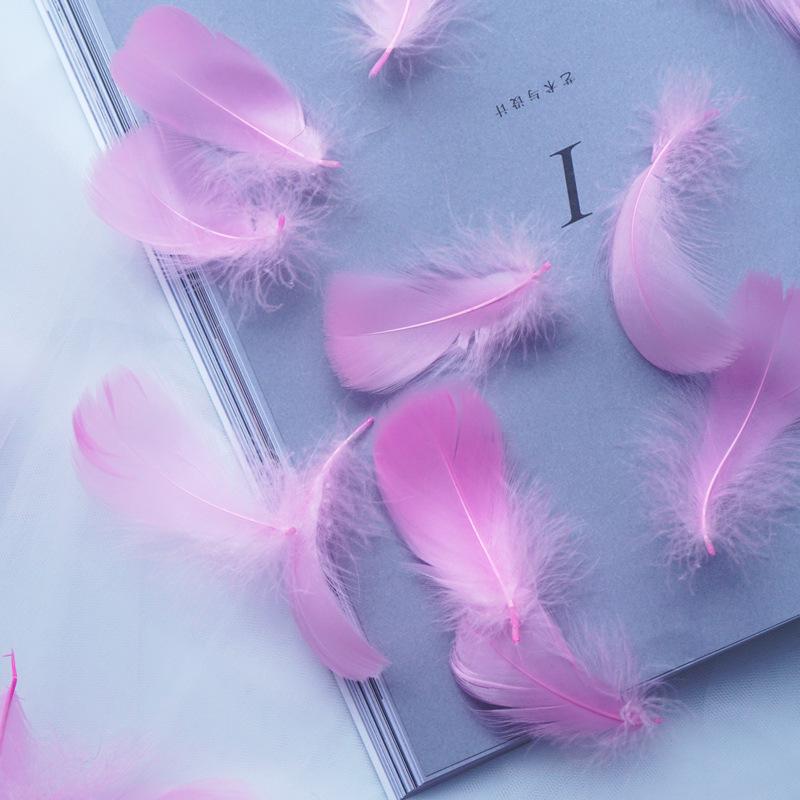 50Pcs Macaron Color Small Feathers 5-8Cm Goose Feather Small Floating Bobo Ball Balloon Filling Decorative Material
