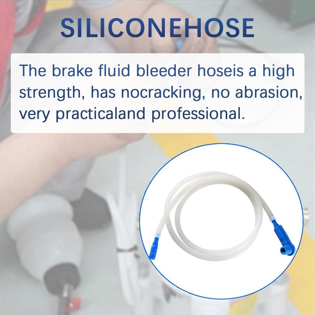 Zpana Car Brake Fluid Bleeder Hose, 3.94 Ft Vehicle Brake Bleeding Hose Oil Fluid Extractor, Adjustable Connection Automotive Braking System Repair